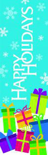 Celebrate Happy Hoidays Within the Community with Street Lamp Holiday Banners from St. Louis MO Christmas Decor  in Saint Louis Missouri and the Surrounding Metro Communities